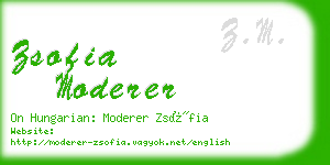 zsofia moderer business card